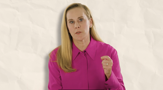 Leigh Sansone wearing a pink shirt